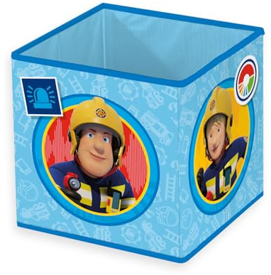 Herding Aufbewahrungsbox Feuerwehrmann Sam, ca. 30 x 30 x 30 cm, Aufbewahrung im Regal oder freistehend, 100% Polypropylen, Innen 100% Papier, Blau