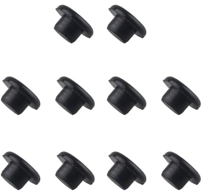 Futheda 10PCS 6.35mm Silicone Anti Dust Cover Plug Protector Socket Port Dust Cap Stopper Compatible with Jack Amplifier DVD Karaoke Microphone Audio MIC Socket Black