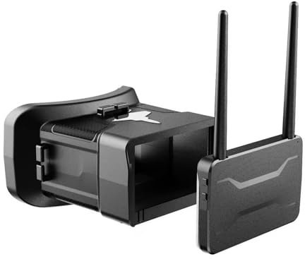 docooler 5,8 GHz Brille Immersive Flight Goggles HD-Drohnenbrille mit geringer Latenz und am Kopf montierter Video-Headset mit Doppelantenne