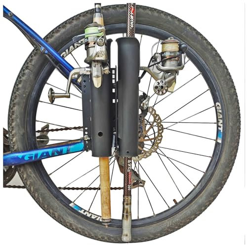 2-Tubes Fishing Rod Holder for Bike, Bike Fishing Pole Holder and Carrier,Rod Rack for Bicycle Fishing