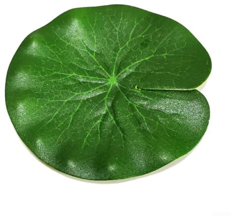 Almohadillas flotantes de plástico para estanque, hojas de loto artificiales, almohadillas de nenúfares de agua de EVA, decoración de estanque para peces koi, piscina, patio, acuario (10 cm)