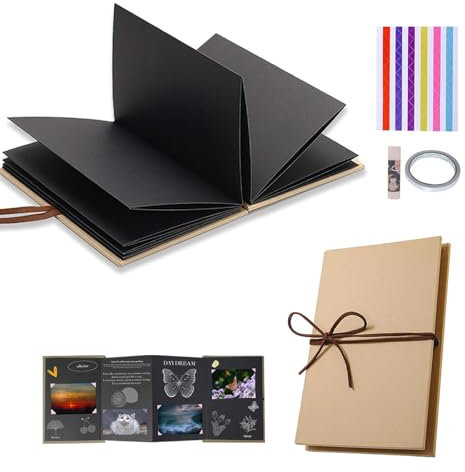 JIHXYER Álbum de fotos DIY, álbum de fotos para personalizar, juego de álbumes de fotos y pegamento, álbum plegable para regalo de recuerdo, temporada de graduación