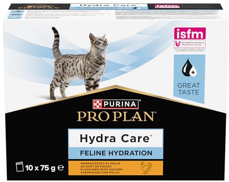 PURINA Pro Plan® | HYDRACARE | Chat | Aliment complémentaire pour Aider Les Chats Adultes à Rester hydratés | Au Poulet | Sachets | 10x75g