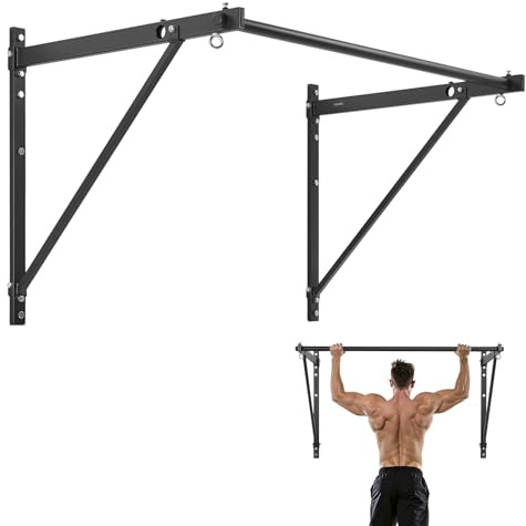 VEVOR Barra per Trazioni da Parete Profondità Regolabile 559/762 mm da Parete, Barre per Trazioni in Acciaio per l'Allenamento della Parte Superiore del Corpo, Stazione di Allenamento Carico 200 kg