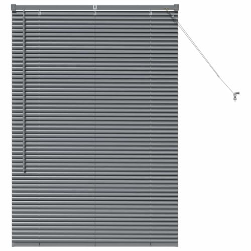 vidaXL Tendaggi a Veneziana Grigio Scuro 130 x 95 cm Alluminio, Tende a riquadro in Alluminio, Regolabili per Interni, per Controllo Luce e Privacy, perfette per la casa e L'Ufficio