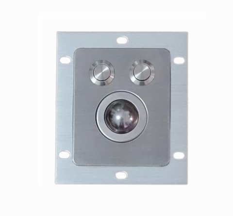 Helt IP67 förseglad optisk 800 dpi upplösning Regnbeständig/vattentät 25 mm USB rostfritt stål Metall Trackball+2 musknapp