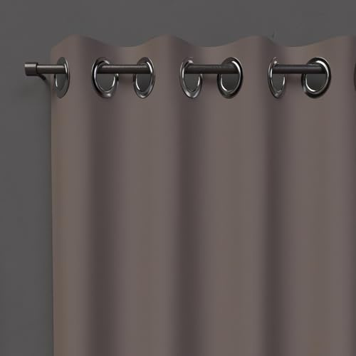 Soleil d'ocre, oscurante Alix Tenda con occhielli Moka, poliestere, 135x250 cm