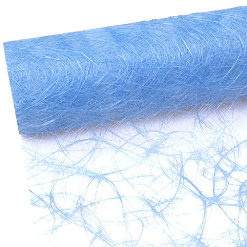 Sizoweb Tischband - 25 Meter Rolle + 100 Deko Sterne in Silber Gratis (20cm Breite, Hellblau)
