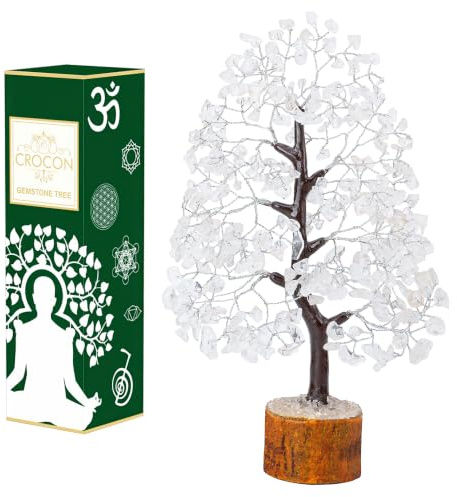 Crocon® Clear Quartz Crystal Tree of Life Birthday Gifts for Women & Men, Mum
