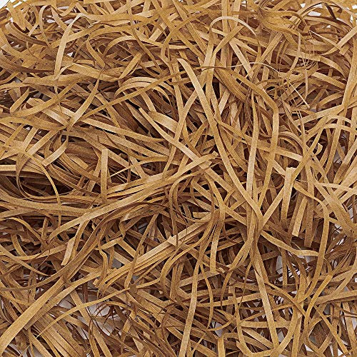 ManYing 200 Gramm Raffia Geschreddertes Papier Shred Papier für Präsentkörbe Geschenk Füllung Geschenk Hamper Ostergras Deko,Schwarz NC001 (Kamel)