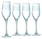 CreaTable, 22624, Serie PARADISIO, 4-teiliges Gläserset, Sektglas, spülmaschinen- und mikrowellengeeignet, Made in Europe