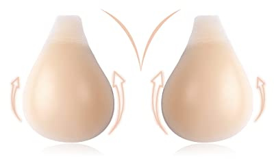 ZDQCB Soutien Gorge adhesif Silicone sans Bretelles, Soutien Gorge Dos Nu Invisible Soutien de Gorge Push up Dos Nu Mariage Cache Tetons Femme réutilisable- Beige L(C/D)