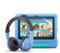 Fire 7 Kids tablet (32 GB, Blue) + BuddyPhones (Blue) + NuPro transparent screen protector (2-pack)