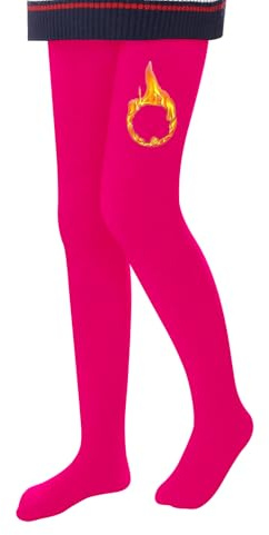 L&K-II termostrumpbyxor flickor barnstrumpbyxor med foder vinter varm ogenomskinlig gosig sömlös treggings hög midja snäv flera färger 4611, 1-pack rosa, 146/152 cm