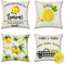 Ohok Wasserdicht Kissenbezug 45x45 cm, 4er Set Dekorativ Outdoor Kissenhülle Deko Sofakissen Couchkissen Zierkissenbezüge für Sofa Wohnzimmer Balkon Garten Auto (Zitrone)