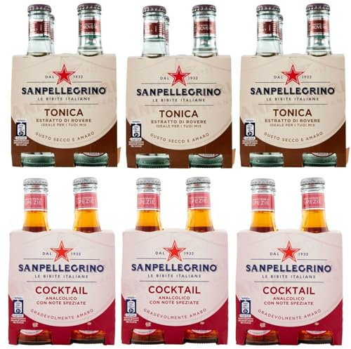 24er-Pack Testpaket San Pellegrino Cocktail Alkoholfreies Getränk + Tonica Rovere Alkoholfreies Getränk 20cl Einweg-Glasflasche