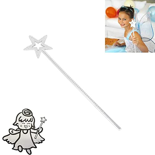 Ahuuen Varita mágica para niños, Varita de Estrella de 13 Pulgadas de Plata Dorada, Varita de ángel de Princesa de Hadas para niñas, Disfr, Fiesta de cumpleaños, Boda, Halloween, Navidad