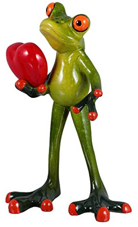 RORPOIR Auto-Dekor Frosch-Ornamente Bürodekoration Geschenke Tierfiguren zum Sammeln Glasvase Spielzeug Modelle kreatives Tierhandwerk Ornament mit Herzmodell schwarzer Pfeffer Moos