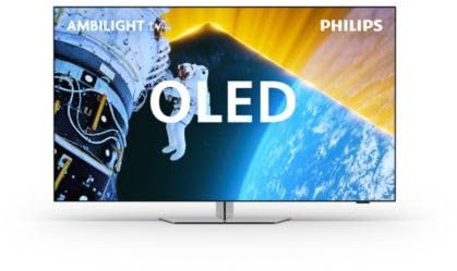 Philips Ambilight 55OLED819: Smart TV 4K OLED - Pantalla de 55 Pulgadas con P5 AI Picture, Google TV, Dolby Vision y Dolby Atmos Sound, Funciona con Alexa y Asistente de Google - Metal