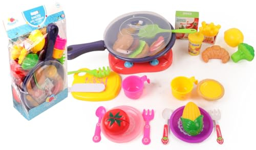 FLYPOP'S - Dinette spis med redskap – rollspel – 033623 – flerfärgad – plast – kök – barnleksak – gåva – mat – från 3 år