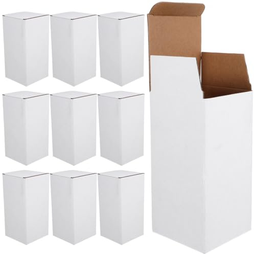 Operitacx Boîtes en Carton Ondulé Compartimentées 10x10x20 Cm, Lot de 10 Unités, Protections Antichoc Multifonctions pour Emballage et Expédition, Adaptées Rangement de Bouteilles de Vin