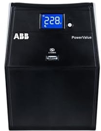 ABB PowerValue 11LI Up Sistema de alimentación ininterrumpida (UPS/SAI) Línea interactiva PowerValue 1500 VA (4NWP100173R0001), 4 Minutos, Negro