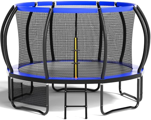 Flamaker Cama Elástica para Niños, Trampolín Exterior Jardín con Funda de Seguridad, Estructura Marco Estable Anticorrosión, Ø 228/305/366/427 cm, Capacidad 150 kg