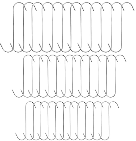 DAVIDJAMESCLARKE 36 ganci per carne, gancio per carne a S, Ganci da Affumicatura, 13/15/18 cm, in acciaio inox, gancio a S, per cucina, ristorante, negozio, barbecue, verdure, carne (3 misure)