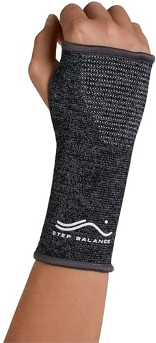 STEP BALANCE Polsiera Sportiva FIR Infrarossi - Compressione Graduata 360° - Tunnel Carpale, Tendinite, Dolore Polso - Crossfit Tennis Padel Arrampicata Palestra - Uomo Donna - Taglia S