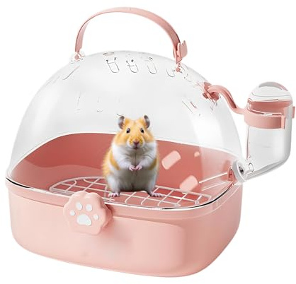 Caja de transporte para pájaros | Caja de transporte para animales pequeños de PVC con botella | Espaciosos utensilios de transporte para pájaros | Para chinchillas, guacamayos, conures, cacatúas