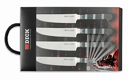 F. Dick Steakmesser-Set 1905 (4-teilig, Klingenlänge 12 cm, Steakbesteck, Universalmesser, Fleischmesser, BBQ Messer, Härte 56°) 81984100, Grau