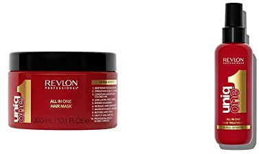 REVLON PROFESSIONAL UniqOne Rutina de Tratamiento, incluye Mascarilla 300ml + Tratamiento en spray protector termico para el pelo 150ml