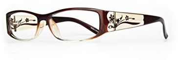EYEBOGO Kaylee Strass Lesebrille für Damen, Damen Lesebrille, Frauen Lesebrillen (Braun, 2.50)