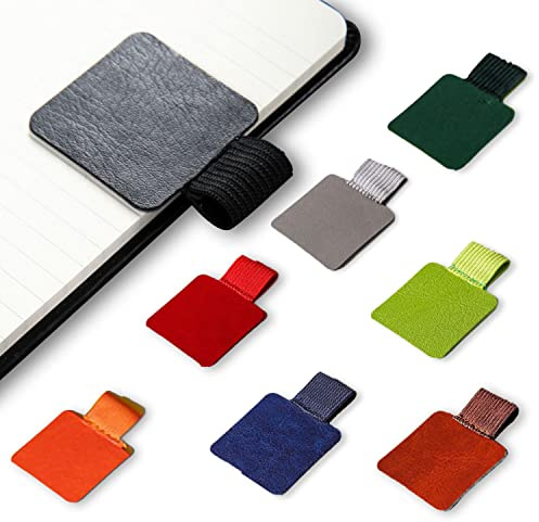 VIKSAUN 8 Pack Pen Loop Self-adhesive Pen Holder, Mixed Color Pen Loops Elastic Pen Holder Rectangular for Notebooks, Tablets, Diaries, Calendars