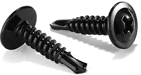 #8 x 3/4 Sheet Metal Screws 500PCS 410 Stainless Steel Truss Head Fast Self Tapping Screws Black Oxide by SG TZH