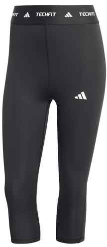 adidas Damen TECHFIT Capri Leggings, BLACK, S