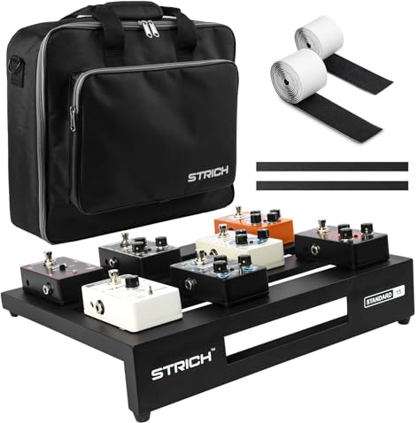 STRICH Guitar Pedal Board Aleación de Aluminio 1.82lb Super Ligera Pequeña Pedalera de Efectos 15'' x 11.8'' con Bolsa de Transporte, STANDARD 15 (En Ángulo)