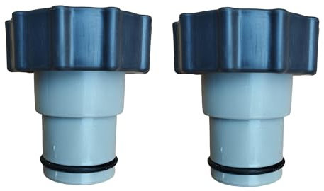 Kit 2 Pezzi Adattatori di Ricambio per Tubo Flessibile Piscina Ø 38 mm Pompe Intex e Bestway, Raccordi Filettati Alta Portata: Passaggio totale senza perdite di carico