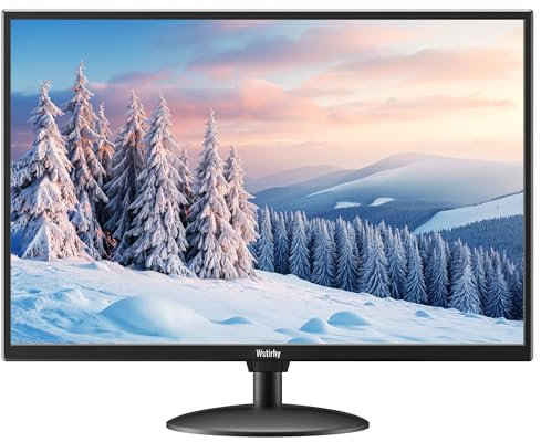 Wstirhy 19 Zoll Monitor mit HDMI VGA AV BNC USB, 1366x768 LED Bildschirm PC Monitor für Fire Stick, Computer, Raspberry Pi, Integrierter Lautsprecher