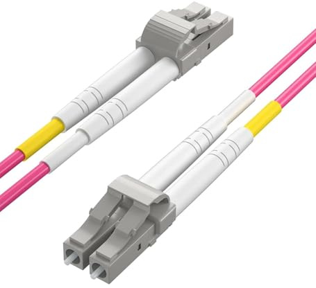 H!Fiber.com OM4 LC till LC-duplex fiberoptisk kabel, patchkabel, MMF-jumper, 0,5 meter