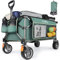 GXCROR Folding Trolley Cart - 140L Heavy Duty Collapsible Wagon with Removable 14.5cm Wide Wheels for Camping, Beach, Gardening, 130kg Capacity