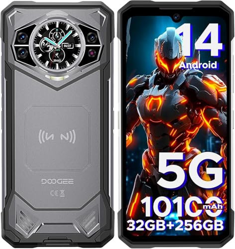 DOOGEE S200 5G Rugged Smartphone 32 GB+256 GB,10100 mAh,1.32Rear Display, Dimensity 7050 Octa Core,100 MP+20 MP+2 MP,6.72”FHD 120 Hz, Android 14,Fingerprint ID/Face Unlock/NFC/WiFi6/GPS Grigio Scuro
