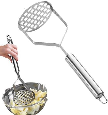 Patata Masherer - Gadget de cocina de utensilios para puré de puré, manual de papas ricer, machacador de papas manual, cocina machrador de alimentos antiadherente, machacador de alimentos de acero ino