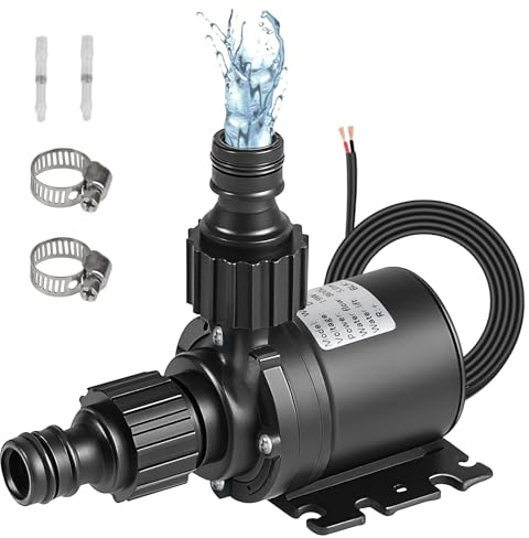 EXLECO Bomba de Agua 12V DC, Mini Bomba de Agua Sumergible sin Escobillas 800L/H 5M Bomba Acuario Pequeña con Bomba de Cerámica Núcleo para Acuario Tanque de Peces Sistema de Circulación