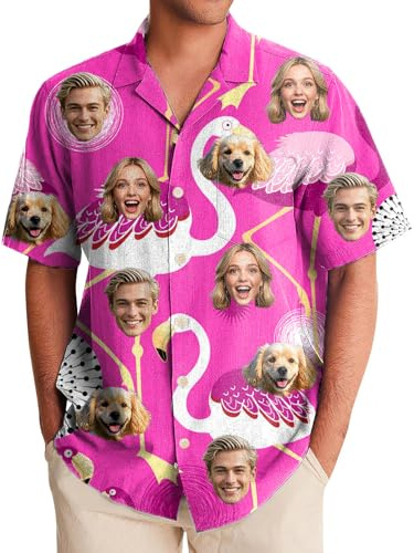 Custom Hawaiian Shirt for Men, Personalised Face Shirt, Shiteshirts for Men, Funny Hawaiian Shirts, Button Down Short Sleeve