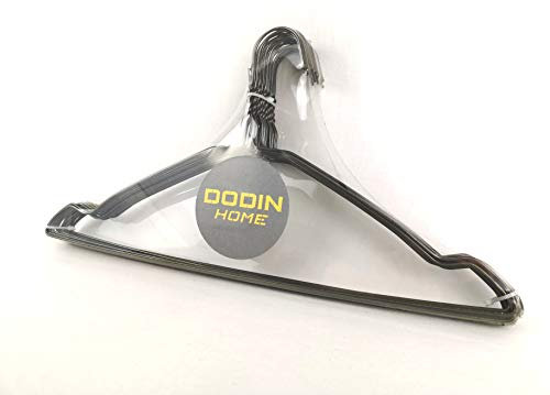 DODIN HOME - Confezione da 30 grucce in filo di bronzo, salvaspazio, in metallo, con barra per pantaloni, vestiti, magliette, vestiti, con intaglio (bronzo, 30)