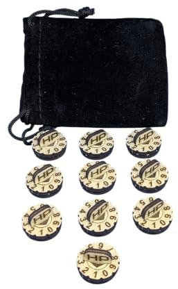 Mini Compteurs de PV (Lot de 10)– Accessoires Compatibles Warhammer & Jeux de Plateau – Set de Marqueurs de Vie – Idéal pour Wargames, RPG & Figurines