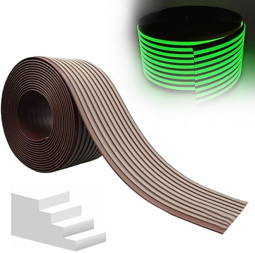 Profilo per Scale in Gomma PVC Protezione Autoadesiva per Bordi Scale Profilo per Bordi Luminoso Pedate per Scale per Esterni e Interni(Red)