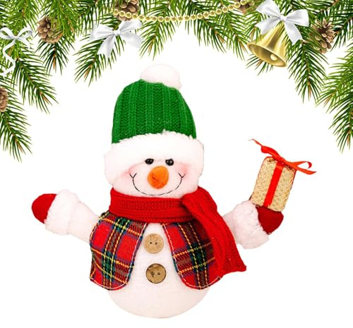 Figuras de Muñeco de Nieve | Figura ornamental de habitación maestra con luz – Centros de mesa de Navidad para mesas – para fiesta de vacaciones en casa, invierno, chimenea de oficina, comedor