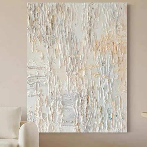 Genérico Cuadros Grandes Salon, Decoración De Pared De Arte Abstracto 100% Pintada A Mano, Pintura Al Óleo Ondulada Sobre Lienzo, Obra De Arte Con Textura Original Sin Marco, Estética Familiar,
